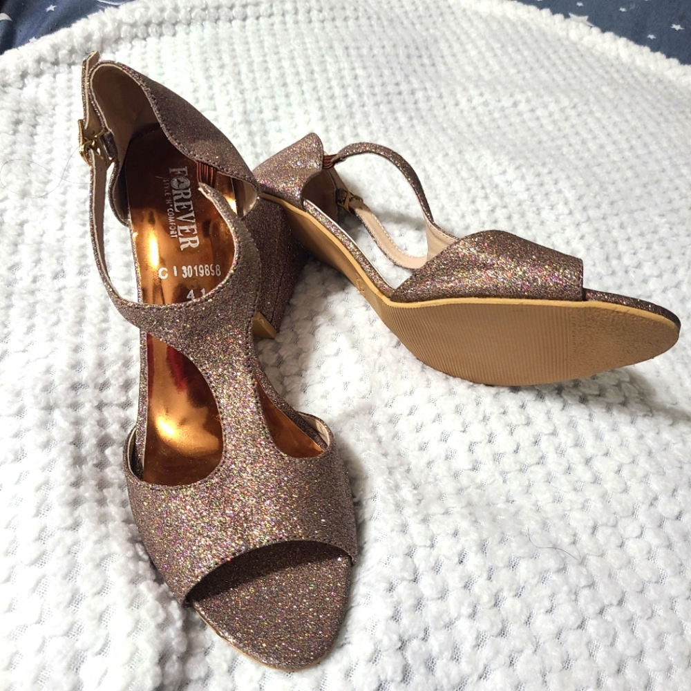 Dark brown Glitter Heels for women